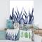 Designart - Navy Blue Agave Leaves - Traditional Canvas Wall Art Print